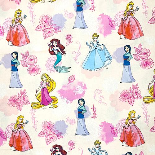 生地 布 綿100％ ( ディズニープリンセス ピンク 花 ) 【50cm以上10cm単位】1778...