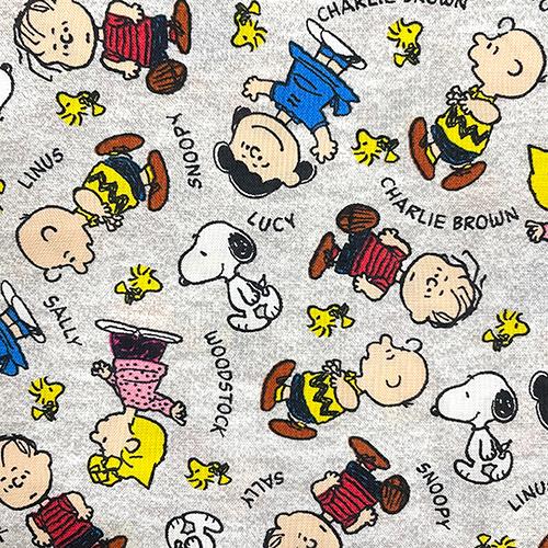 PEANATS 杢 グレー 生地 布 綿100％ 【50cm以上10cm単位】19617 スヌーピー...