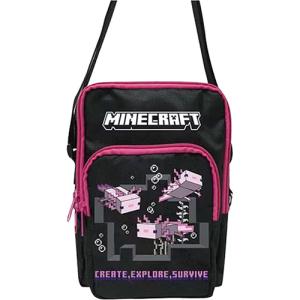 マインクラフト ポケット付 ショルダーバッグ ( ウーパールーパー ) 20596 マイクラ グッズ バッグ 斜め掛け キッズ Minecraft MCT-PSB-UP