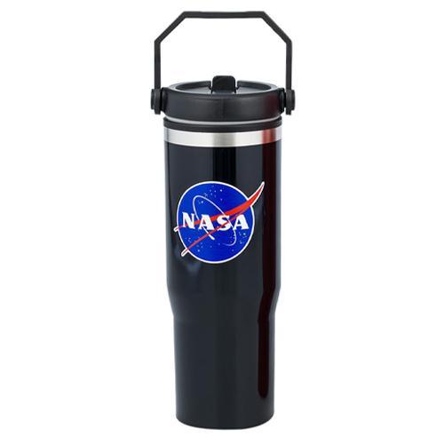 NASA タンブラー30oz ( ロゴ ブラック ) 21215c 水筒 ハンドル付き ストロー 黒...
