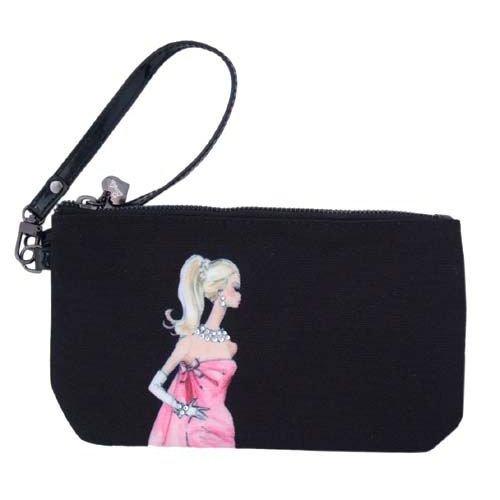 バービー Barbie ラインストーンストラップ付きフラットポーチ7439（コスメポーチ トラベルポ...
