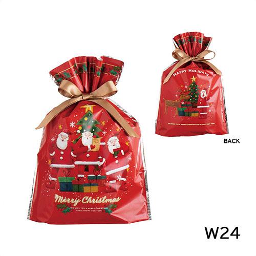 クリスマスラッピング 袋 リボン付きギフトバッグ ( ゆかいなクリスマス / 幅24 ) etc00...