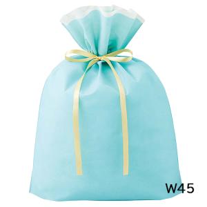 ラッピング 袋 ギフトバッグ 不織布 リボン付き ( ミント / LL 幅45 ) etc0053 底 マチあり 底マチ 一枚 単品 ラッピンググッズ