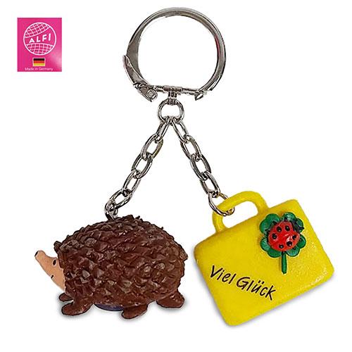 アルフレッド フィッシャー キーホルダー キーチェーン ( ハリネズミ Viel Gluck 黄色 ...