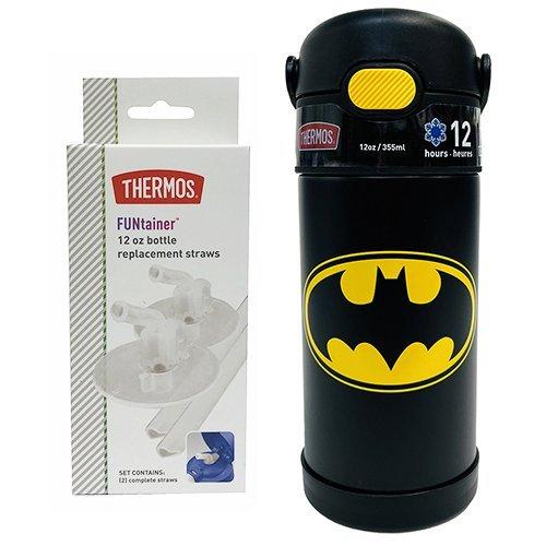 サーモス ストローボトル＆替えストロー セット ( バットマン 黄色ロゴ ) 水筒 yts0130 ...