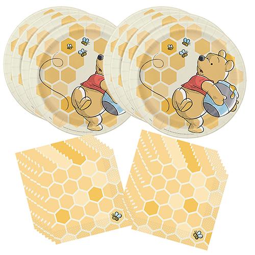 くまのプーさん パーティーグッズ セット 2アイテム yts0371 ディズニー 紙ナプキン 紙皿 ...