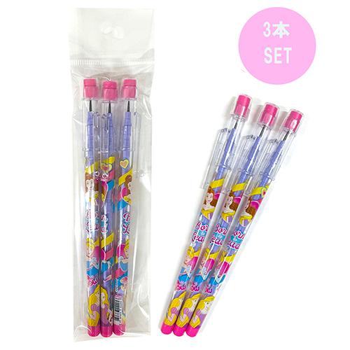 ディズニープリンセス ロケット 鉛筆 消しゴム付き 3本入り yts0822 disneyprinc...