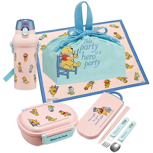 くまのプーさん ランチ セット 5点 ( 弁当箱 トリオ 巾着 ランチクロス プラボトル ) yts...
