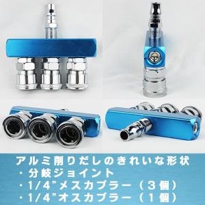 3連マルチ エアカプラー 流動体 エアプラグ ...の詳細画像1