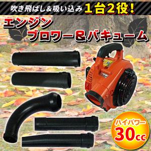 ブロワー エンジン バキューム 2サイクル 1台2役 排気量 30cc 落ち葉掃除機 エンジンブロアー ブロアー 送風機 集じん機 落ち葉 枯れ葉 吹き飛ばし