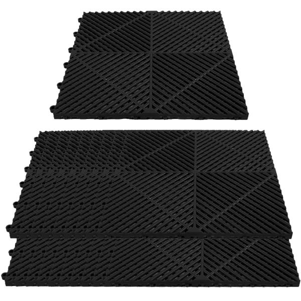 ガレージタイル ガレージマット 20枚セット ブラック 黒 マットのみ はめ込み 置き敷き