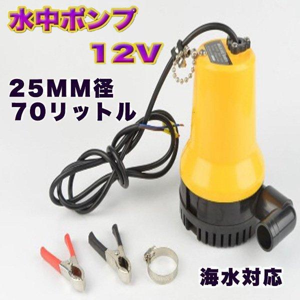 電動 水中ポンプ 海水 対応 小型 軽量 70リットル 25mm 径 給排水 耐海水性 ボート ビル...