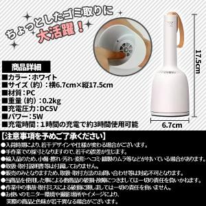 卓上クリーナー 掃除機 充電式 USB 静音 ...の詳細画像5