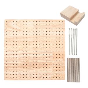 かぎ針編み ブロッキングボード 木製 ピン20本 ニードル5本 スタンド付き セット