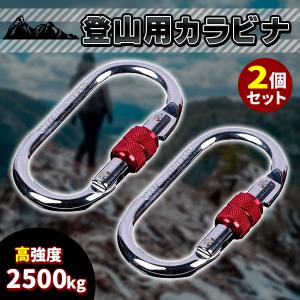 登山用 カラビナ 2個セット 25KN クライミングカラビナ ハードスチール レスキュー 登山用具 操作簡単 超軽量 片手 簡単 ヨガ ハンモック｜プライスバリュー