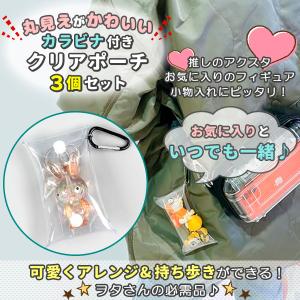 透明 クリアポーチ 3個セット カラビナ付き ...の詳細画像1