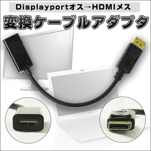 Displayport オス HDMI メス 変換ケーブル アダプタ ディスプレイポート  パソコン...