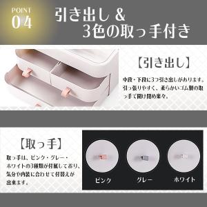 メイクボックス 大容量 コスメボックス ホワイ...の詳細画像4