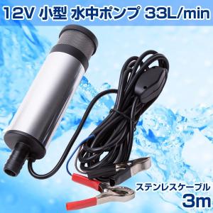 水中ポンプ 12V 33L 小型 バッテリー ステンレス ケーブル3m ワニ口クリップ クランプ ク...