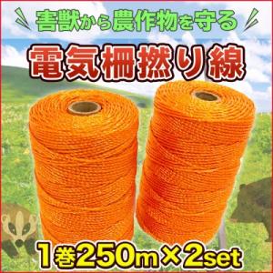 電気柵撚り線 1巻2個 250m 害獣忌避 防除資材 電気牧柵