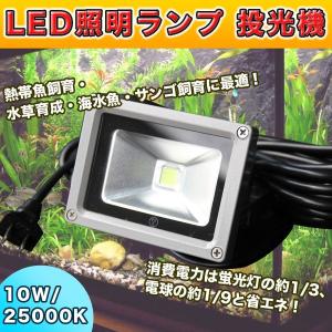 高輝度 LED 照明 ランプ 25000K 10W サンゴ 水草 熱帯魚 海水魚 飼育 アクアリウム 水槽 投光器 防水 100V