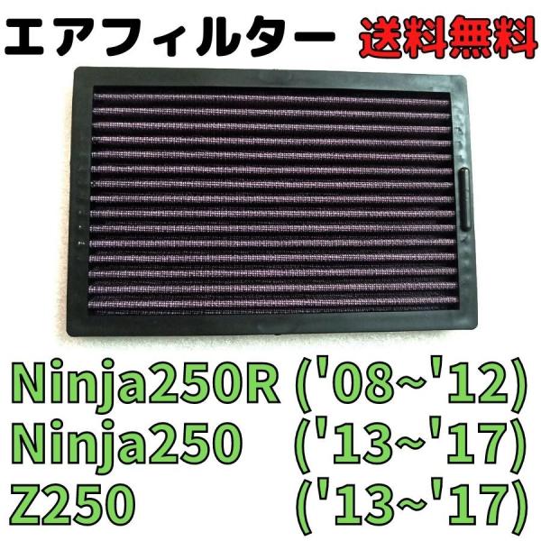 Ninja250/250R Z250 エアフィルター エアクリーナー メンテナンス 整備 純正交換 ...