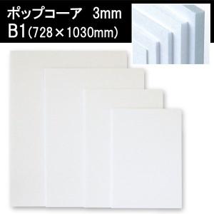 スチレンボード B1サイズ ポップコーア 3mm 728×1030mm 工作 デザインワーク 模型 立体造形物 モデリング ポップ パネル 建築模型 工作 POP ポイント消化
