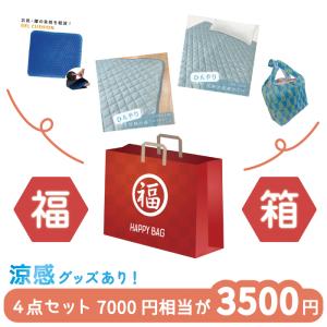 涼感 福袋 福箱 (7000円相当 セットA) 4点 商品公開 敷きパッド ゲルクッション 腰痛 クッション マルチカバー エコバッグ 生活用品 生活雑貨 中身リニューアル