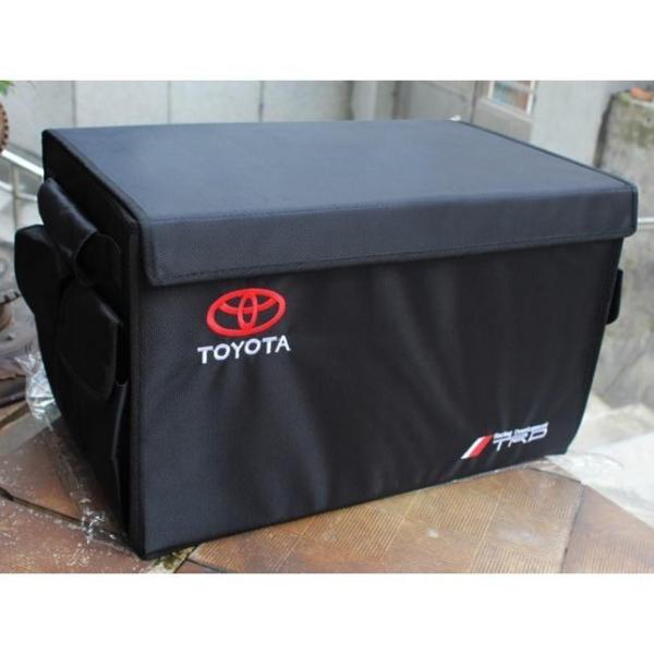 トヨタ用 車用収納ボックス　大容量トランクバッグ 折り畳み式　ブラック　刺繍ロゴ ラゲッジ収納ソフト...