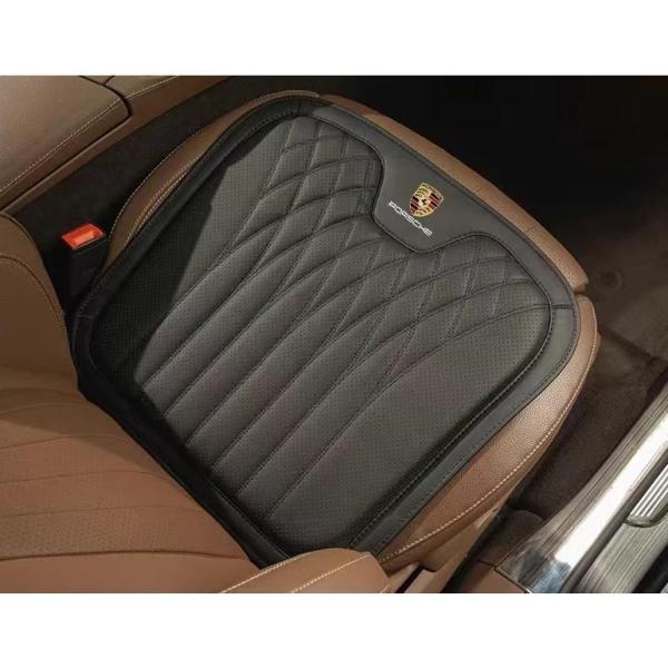 ポルシェ PORSCHE ブラック シートクッション 車用クッション ナッパレザー お尻座布団 運転...