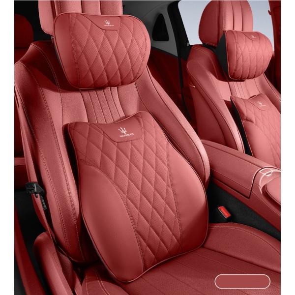 マセラティMaserati レッド ネックパッド 腰クッション 車用 背もたれクッション ネックピロ...