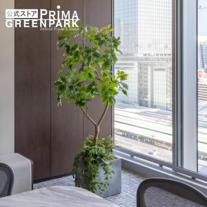 【公式】シェフレラ キューブ 下草付 H190cm 観葉植物 フェイクグリーン 【別倉庫直送品】 | GREENPARK 人工観葉植物 造花 おしゃれ リアル