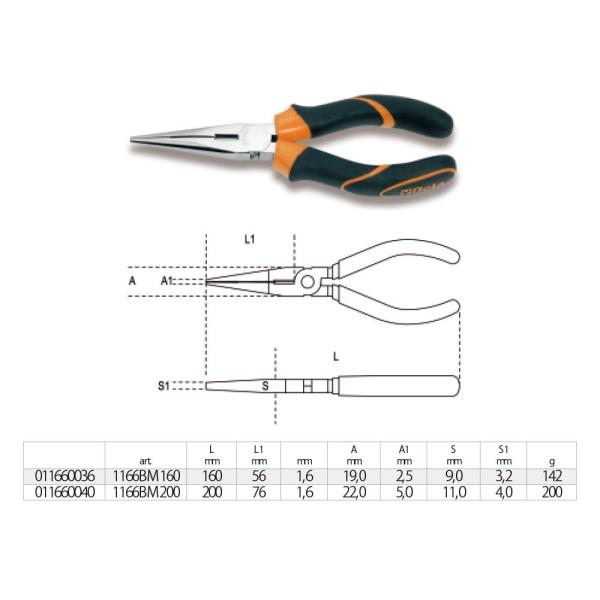 [アウトレット商品 返品交換不可]BETA ベータ ラジオペンチ（最大切断径1.6mm) 1166B...