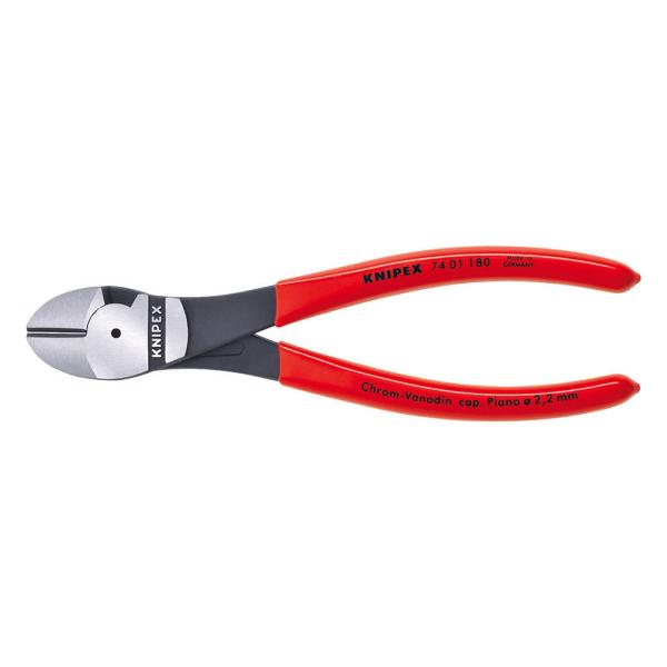 KNIPEX クニペックス 強力型斜ニッパー(硬線用) (SB) 7401-180 中鋼線:3.8m...
