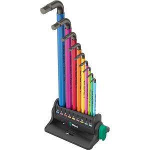 WERA ヴェラ 950SPKL レンチホルダー付き ロング六角レンチセット マルチカラー 950/9 Hex-Plus Multicolour 3   (型番:05133165001)｜primarytool