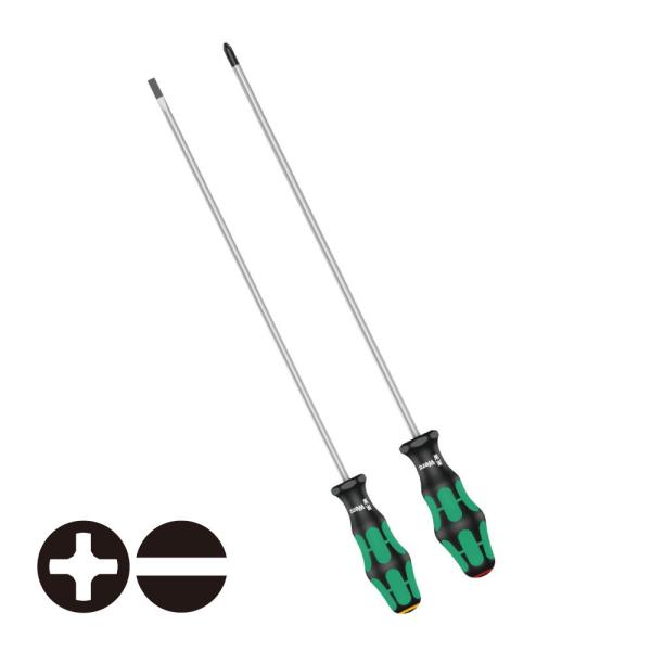 WERA ヴェラ ドライバープラス&amp;マイナス 300mm 2本組 350-335/2S-300 (型...