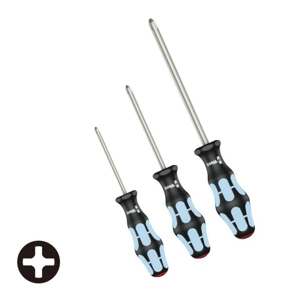 WERA ヴェラ レーザーチップステンレスプラスドライバー 3本組 3350PH/3S (型番:50...