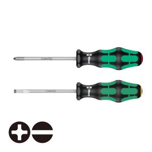 WERA ヴェラ レーザーチッププラス&amp;マイナスドライバー 2本組 350PH&amp;335/2S (型番:5000040)