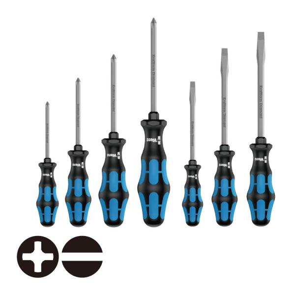 WERA ヴェラ ダイヤモンドプラス&amp;マイナスドライバー 7本組 50SPH&amp;33DC/7S (型番...