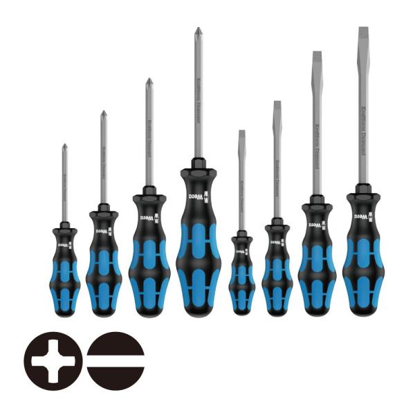 WERA ヴェラ ダイヤモンドプラス/マイナスドライバー 8本組 50SPH&amp;33DC/8S (型番...
