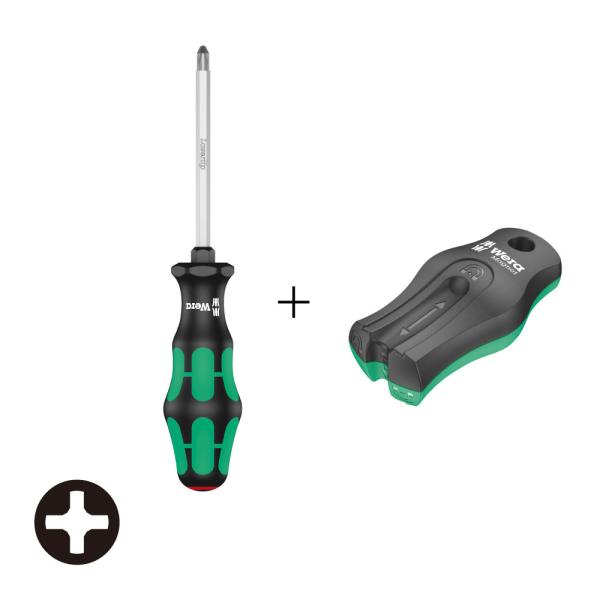 WERA ヴェラ 350 SK レーザーチッププラスドライバー&amp;9500 マグネタイザー 350 S...