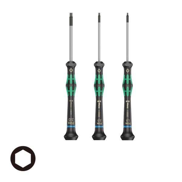 WERA ヴェラ 精密六角ドライバー 3本組 2054 1.5,2,3/S3  (型番:500013...