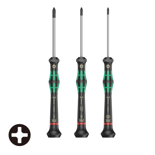 WERA ヴェラ 精密プラスドライバー 3本組 2050 PH 00,0,1-60/S3  (型番:...