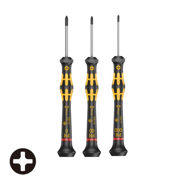 WERA ヴェラ 精密ESDプラスドライバー 3本組 1550 ESD PH 000,00,0-40...