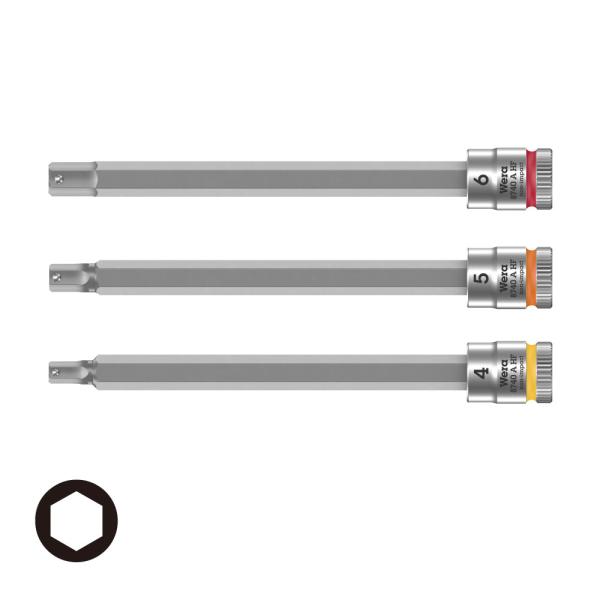 WERA ヴェラ 1/4dr 六角ホールディングファンクションソケット 3本組 8740 A HF ...