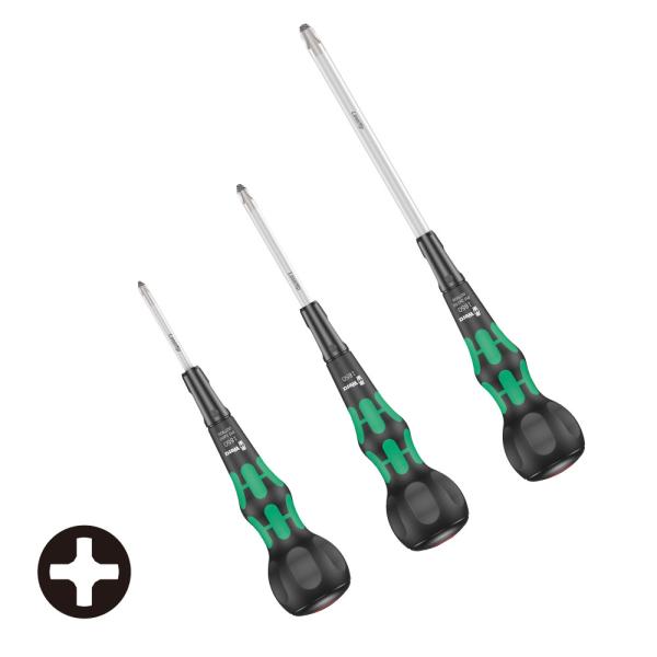 WERA ヴェラ 1850 ボールグリッププラスドライバー グリーン 3本組 1850 PH1,2,...