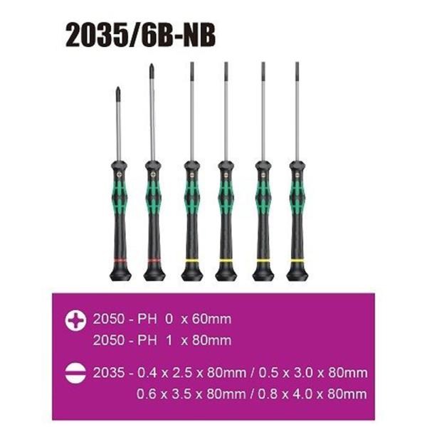 WERA ヴェラ 精密ドライバーセット 2035/6B-NB ラック/箱無し 2035/6B-NB ...