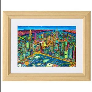 美品 ヨハン・ペラトーネル「ラグジュアリー・ニューヨーク」ジクレー 直筆サイン入 ニューヨーク ブルー/ヨハン・ペラトーネル(デジタルアート