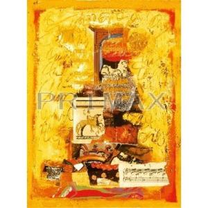 ニッサン・インゲル「メロディー」オリジナル 油彩 コラージュ 原画 ニッサン・インゲル