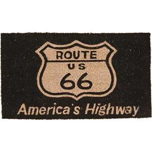 秋月貿易 屋外用ドアマット Route 66 Black W70×D40×H1.4cm Coir Doormat レクト CR-2969